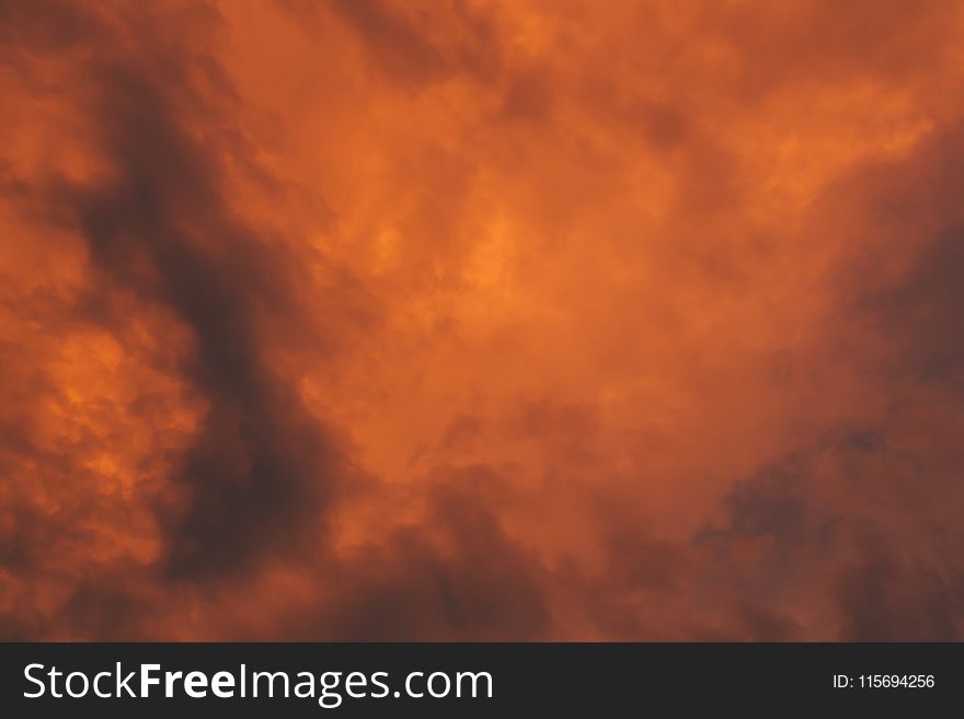Orange and Gray Clouds