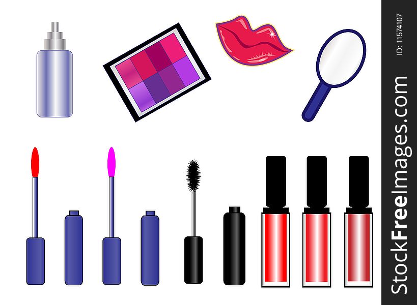 Cosmetic icons symbols lips