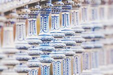 Plaza De Espana Blue Balustrade Detail In Sevilla, Andalusia, Sp Royalty Free Stock Image Plaza De Espana Blue Balustrade Detail In Sevilla, Andalusia, Sp Royalty Free Stock Image
