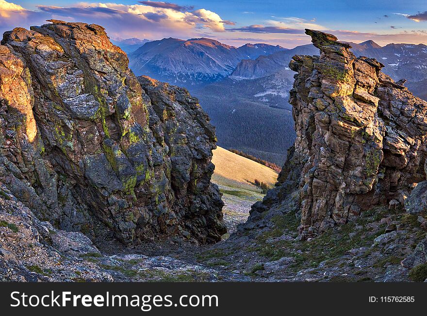 Sunset at Rock Cut, in Rocky Mountains National Park.