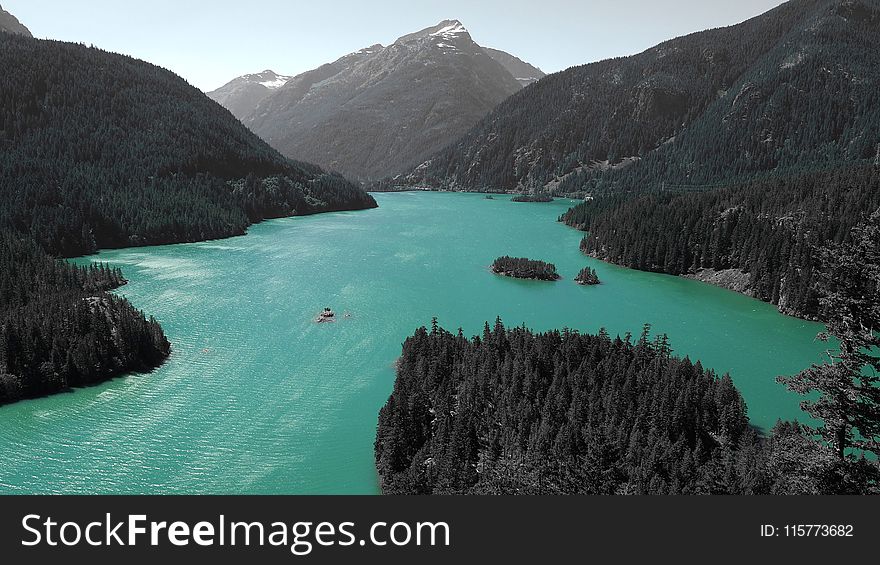 Body Of Water In The Middle Of A Mountain