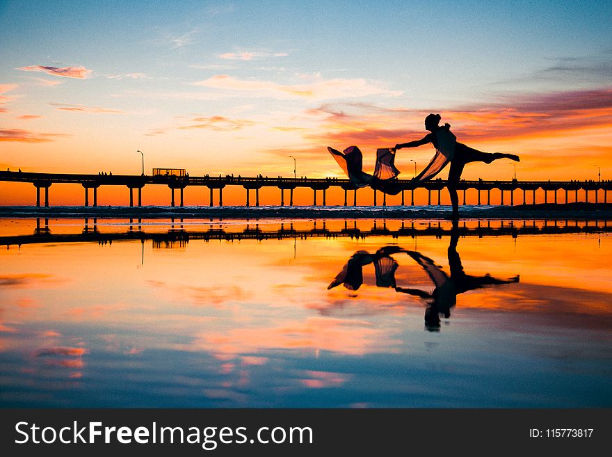 Silhouette And Mirror Photo Of Girl