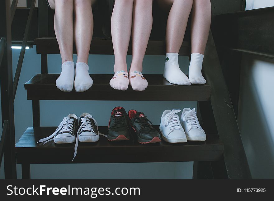 Three Pairs Of Low-top Sneakers