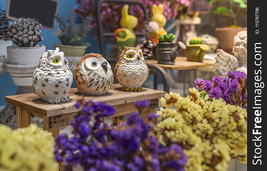 Cute Owl Ceramic Sculpture