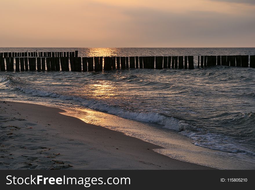 Sea, Pier, Body Of Water, Wave