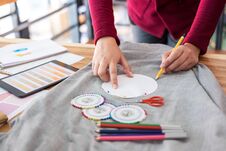 Professional Fashion Designer Working Of Drawing Sketches Project For New Trendy Fashion Style Design Concept In Workplace Stock Photography Professional Fashion Designer Working Of Drawing Sketches Project For New Trendy Fashion Style Design Concept In Workplace Stock Photography