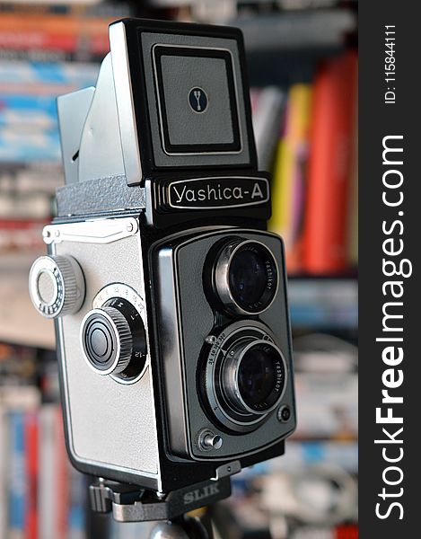 Grey And Black Yashica-a Camera