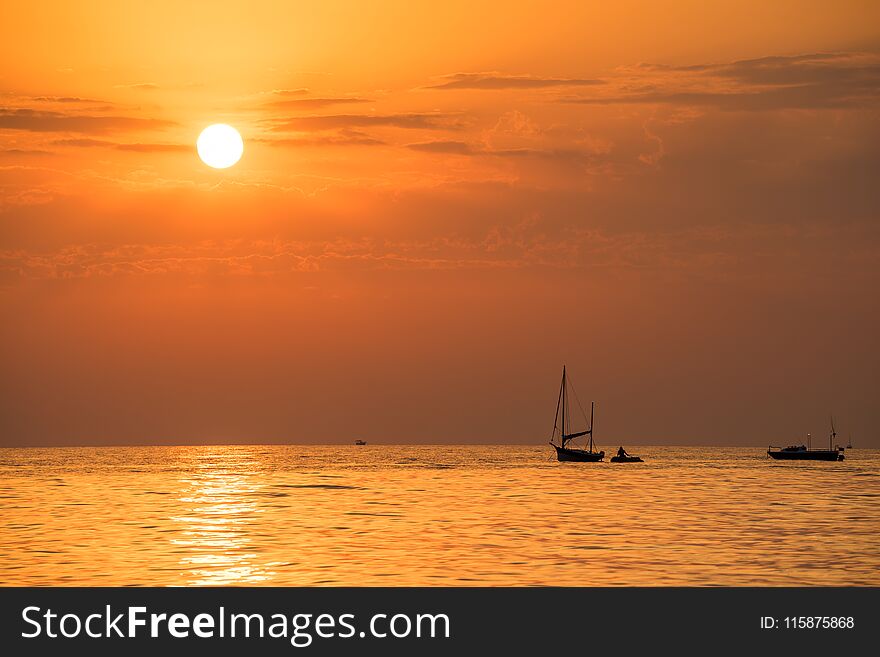Beautiful seascape at sunset day in summer season. Beautiful seascape at sunset day in summer season