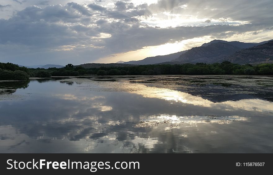 Reflection, Loch, Sky, Waterway