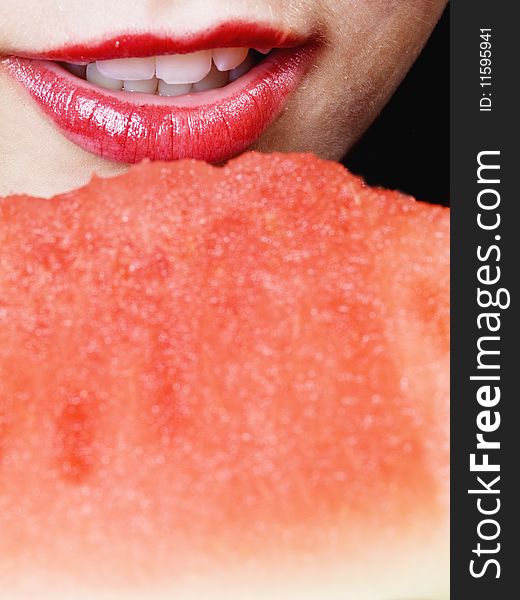Luscious Lips and slice of Watermelon. Luscious Lips and slice of Watermelon