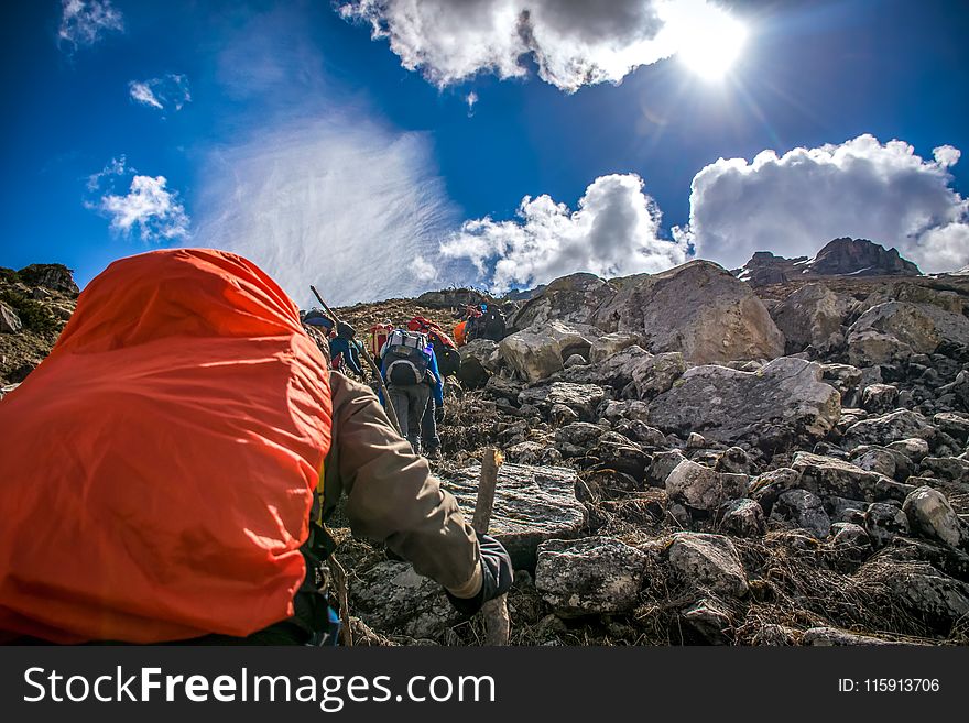 People Hiking on Mountain