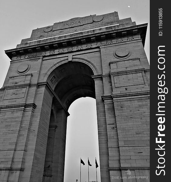 Gray India Arch Under Gray Clouds