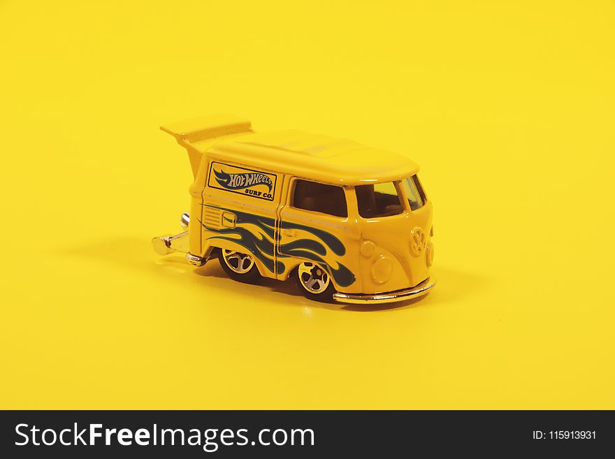 Yellow Hot Wheels Volkswagen Bus