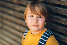 Outdoor Portrait Of Cute Kid Boy Stock Image Outdoor Portrait Of Cute Kid Boy Stock Image