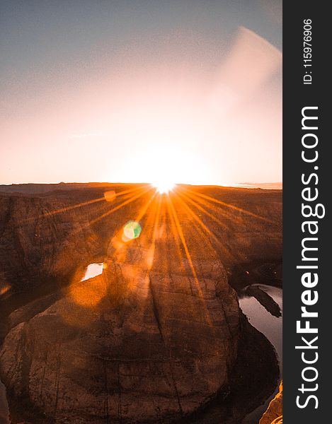 Aerial View Photography of Grand Canyon during Orange Sunset