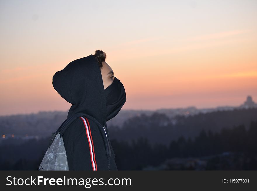 Person Wearing Black Hoodie