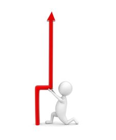 3d Man Supporting A Arrow Concept Stock Photo 3d Man Supporting A Arrow Concept Stock Photo