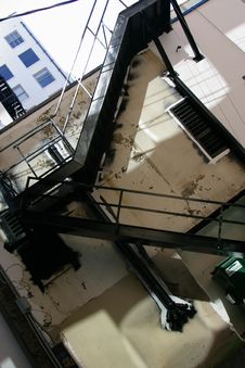 Old Metal Fire Escape Royalty Free Stock Photo Old Metal Fire Escape Royalty Free Stock Photo