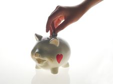 Happy Piggy Bank Stock Photography