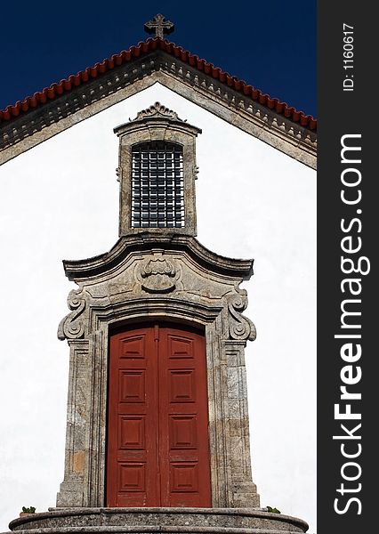 Facade of the old church in Portugal