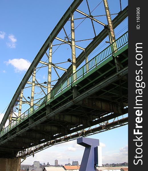 Bridge over Denube in Belgrade. Bridge over Denube in Belgrade