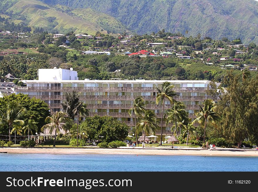Tropical resort hotel in Tahiti