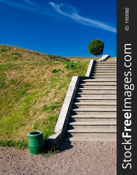 Stone stairs on a hill. Stone stairs on a hill