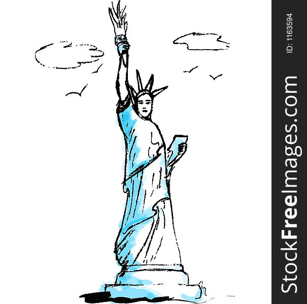 Statue of liberty, illustration