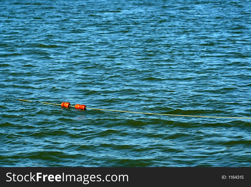 Line and Buoys on the ocean