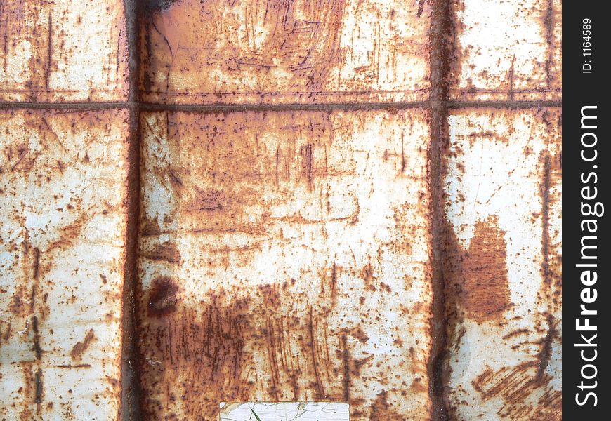 Rusted barrel closeup, white and brown. Rusted barrel closeup, white and brown