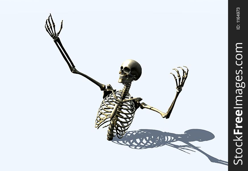 A Skelton coming out of a white background. A Skelton coming out of a white background.