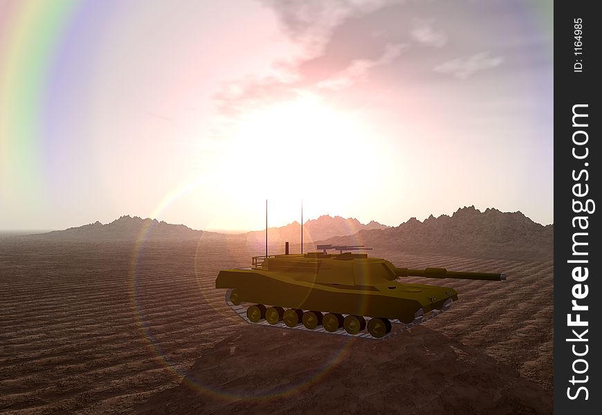 An image of a tank on a battlefield. An image of a tank on a battlefield.