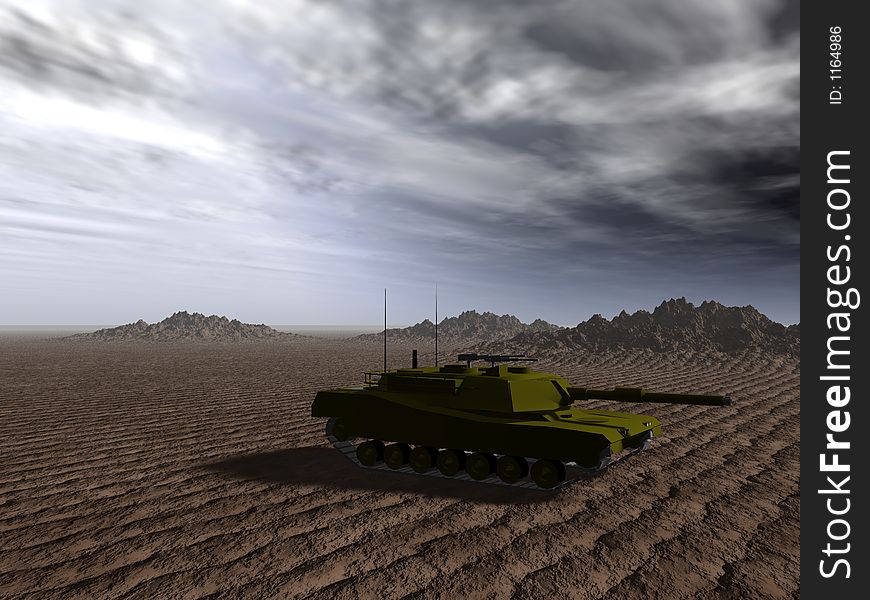 An image of a tank on a battlefield. An image of a tank on a battlefield.
