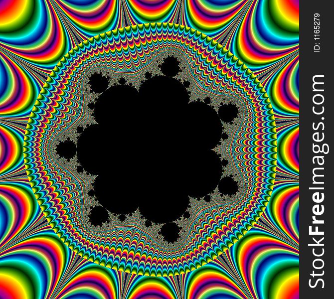 Look into black fractal cente to see all color vibrate: it's an optical illusion!. Look into black fractal cente to see all color vibrate: it's an optical illusion!