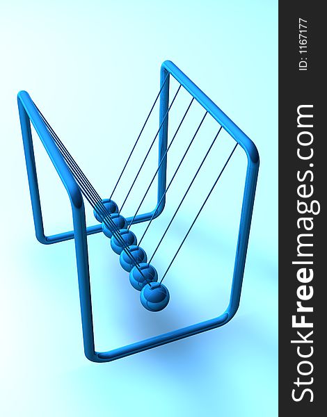 Blue 3d detailed closeup of a pendulum. Blue 3d detailed closeup of a pendulum