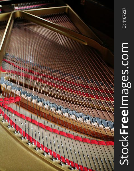 Inside a grand piano