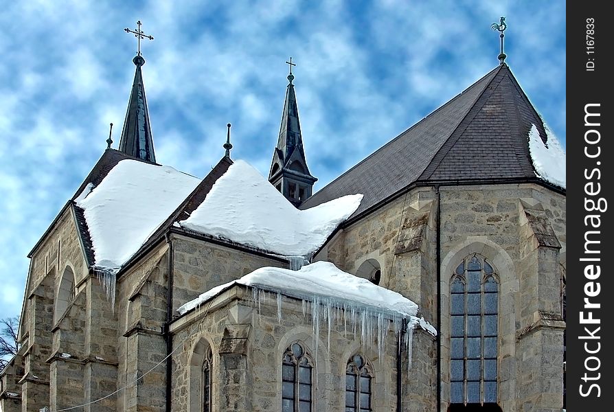 Old gothic church in Winter