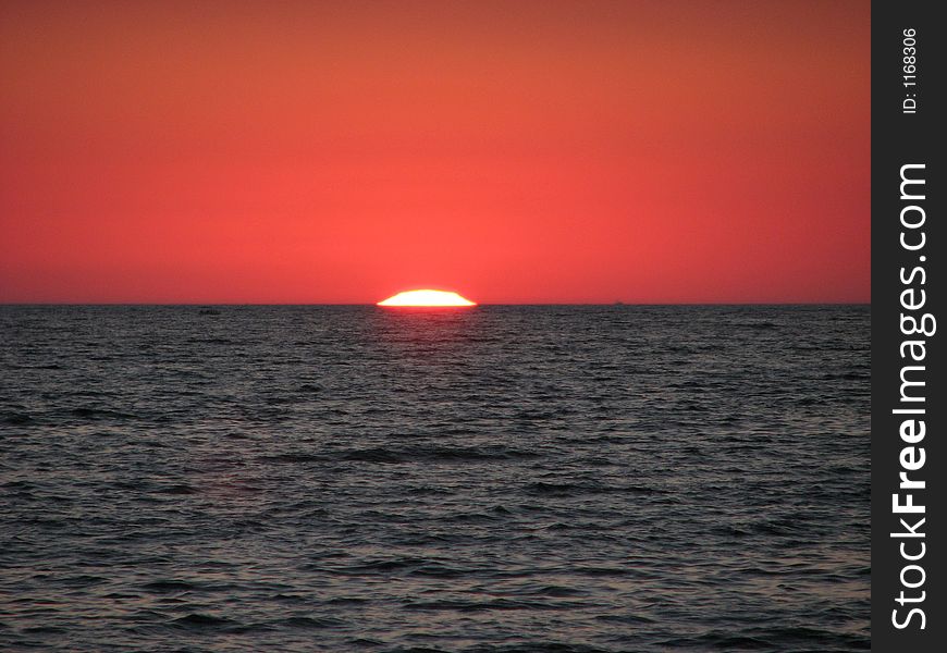 Sun falls into the sea. Sun falls into the sea