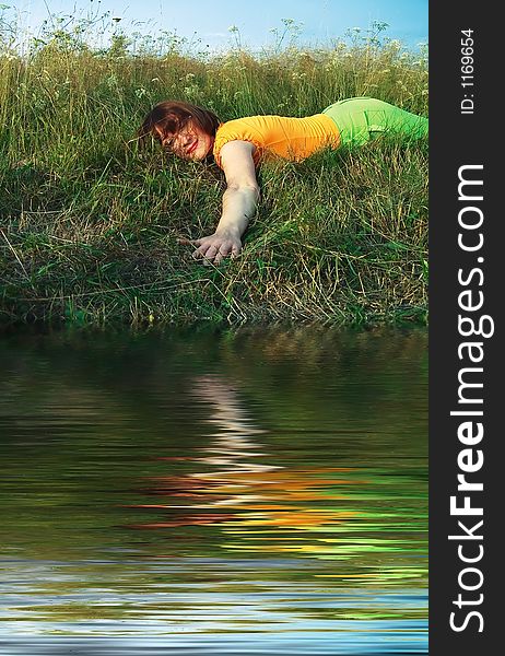 Girl on grass