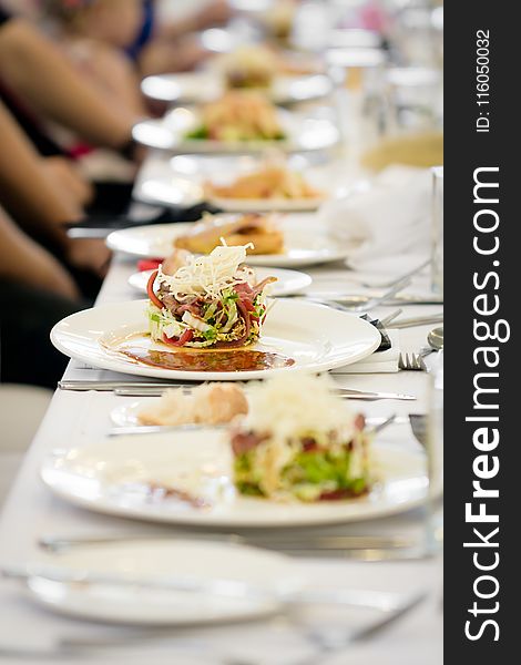 Clear Glass Plates With Vegetable Dish