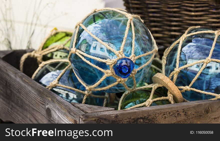 Blue Bauble Lot In Box