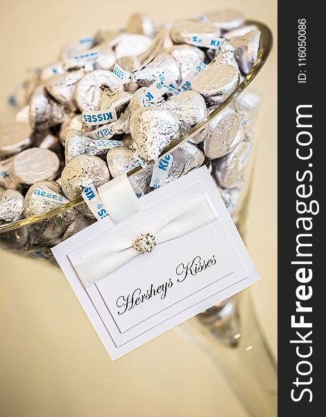 Hersheys Kisses on Glass Container