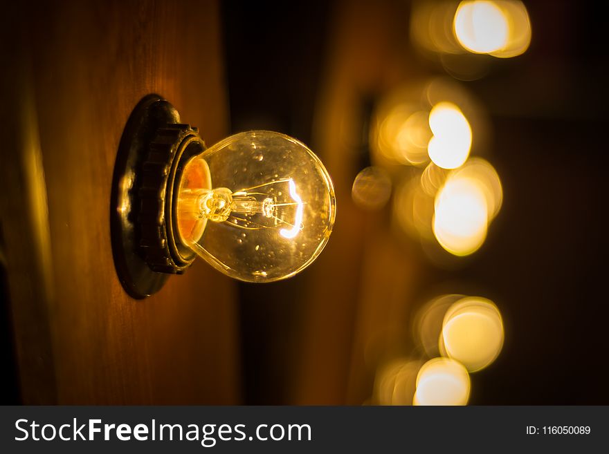 Selective Focus Photography Of Turned On Edison Bulb