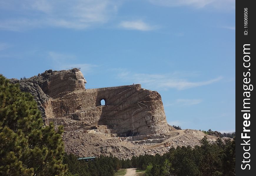 Sky, Badlands, Escarpment, Rock