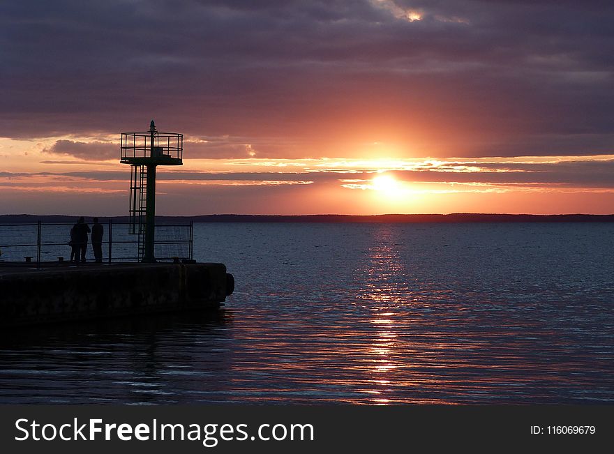 Horizon, Sky, Sea, Sunset