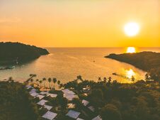 Aerial View Of Sea And Beach With Coconut Palm Tree On Island Stock Photography Aerial View Of Sea And Beach With Coconut Palm Tree On Island Stock Photography