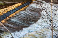 A Bubbling River With A Rapid And Reflection And Two Young Silver Birches In Early Spring Stock Image A Bubbling River With A Rapid And Reflection And Two Young Silver Birches In Early Spring Stock Image