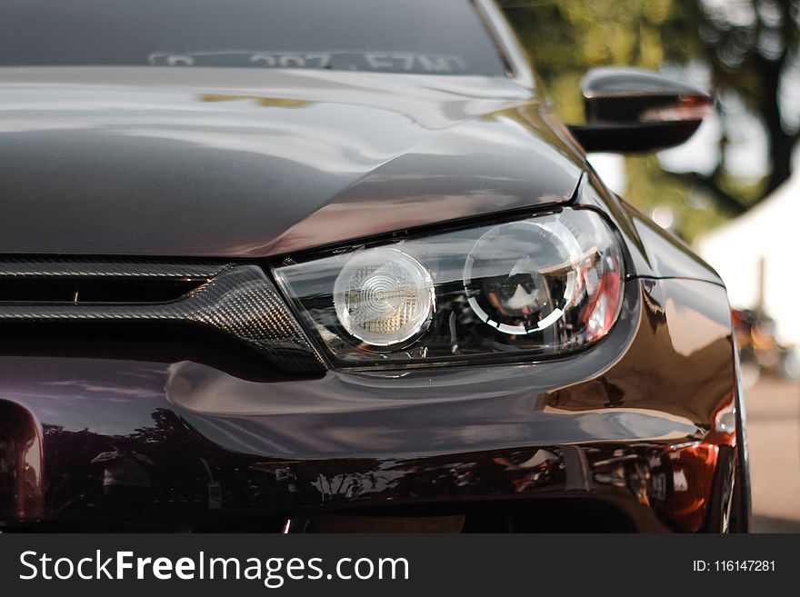 Close-Up Photography of Headlight