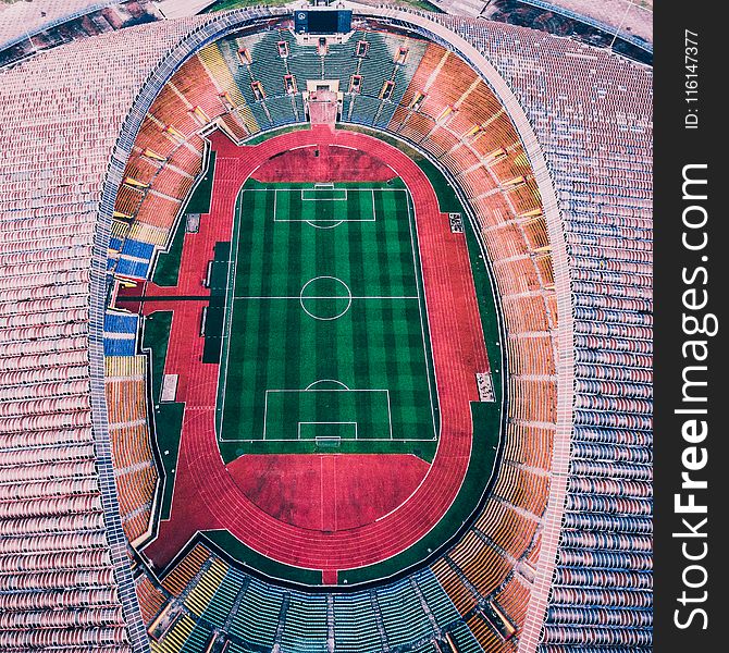 Aerial Photography Of Multicolored Soccer Field