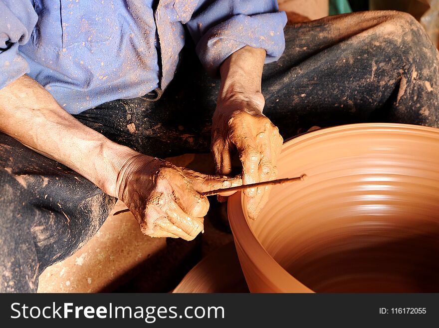 Red pottery making